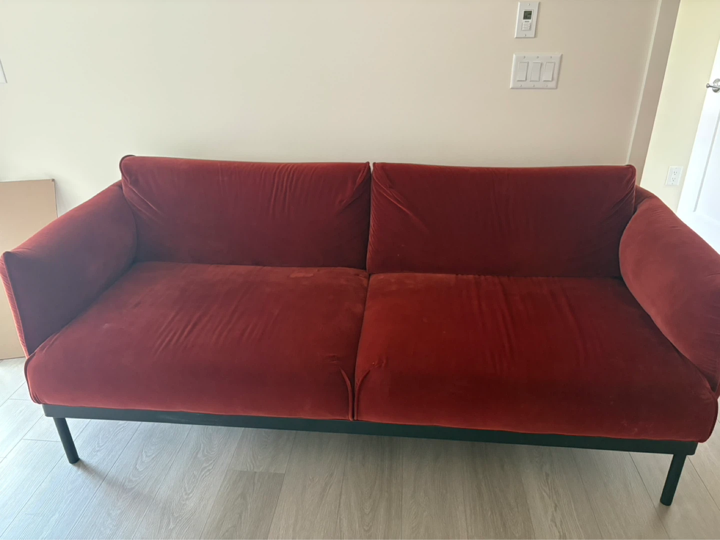 Velvet Sofa - Rust red