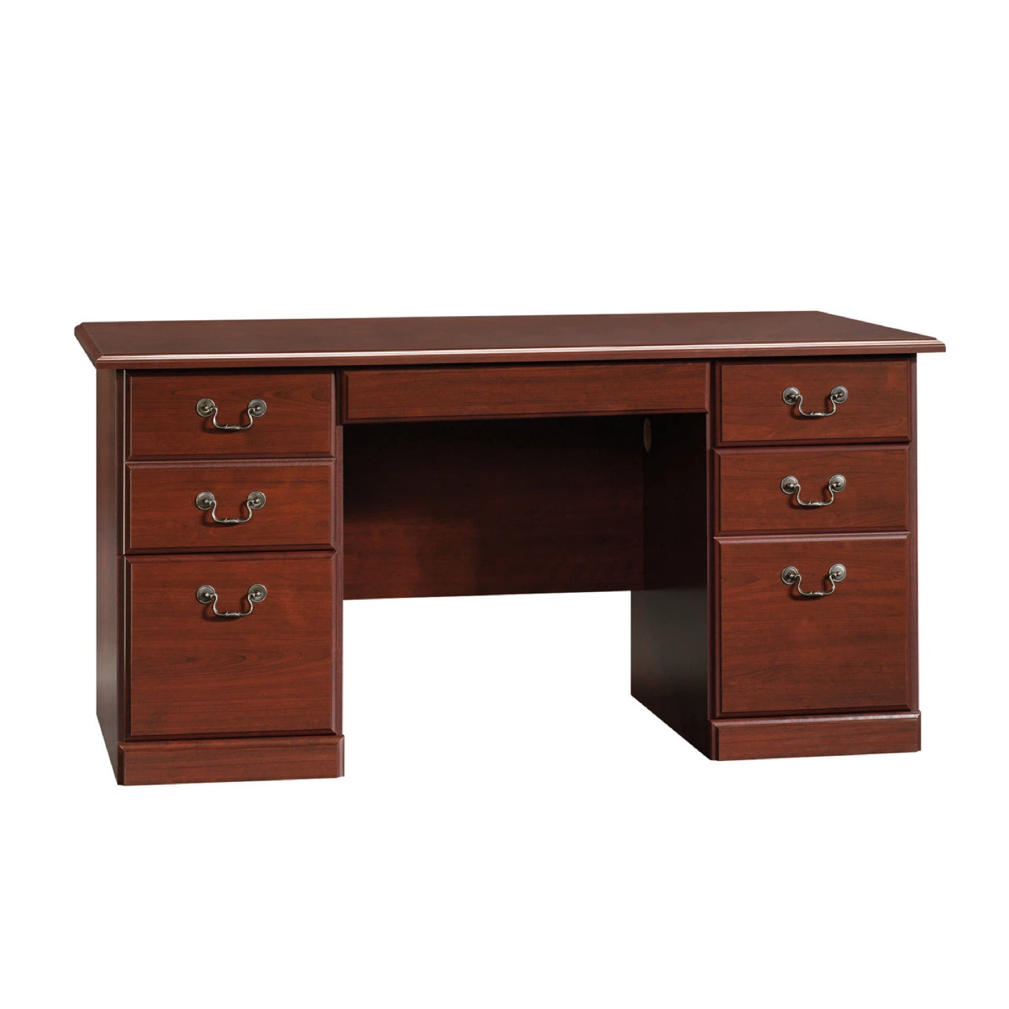 Cherry Finish Executive Desk with Keyboard Tray - photo 2