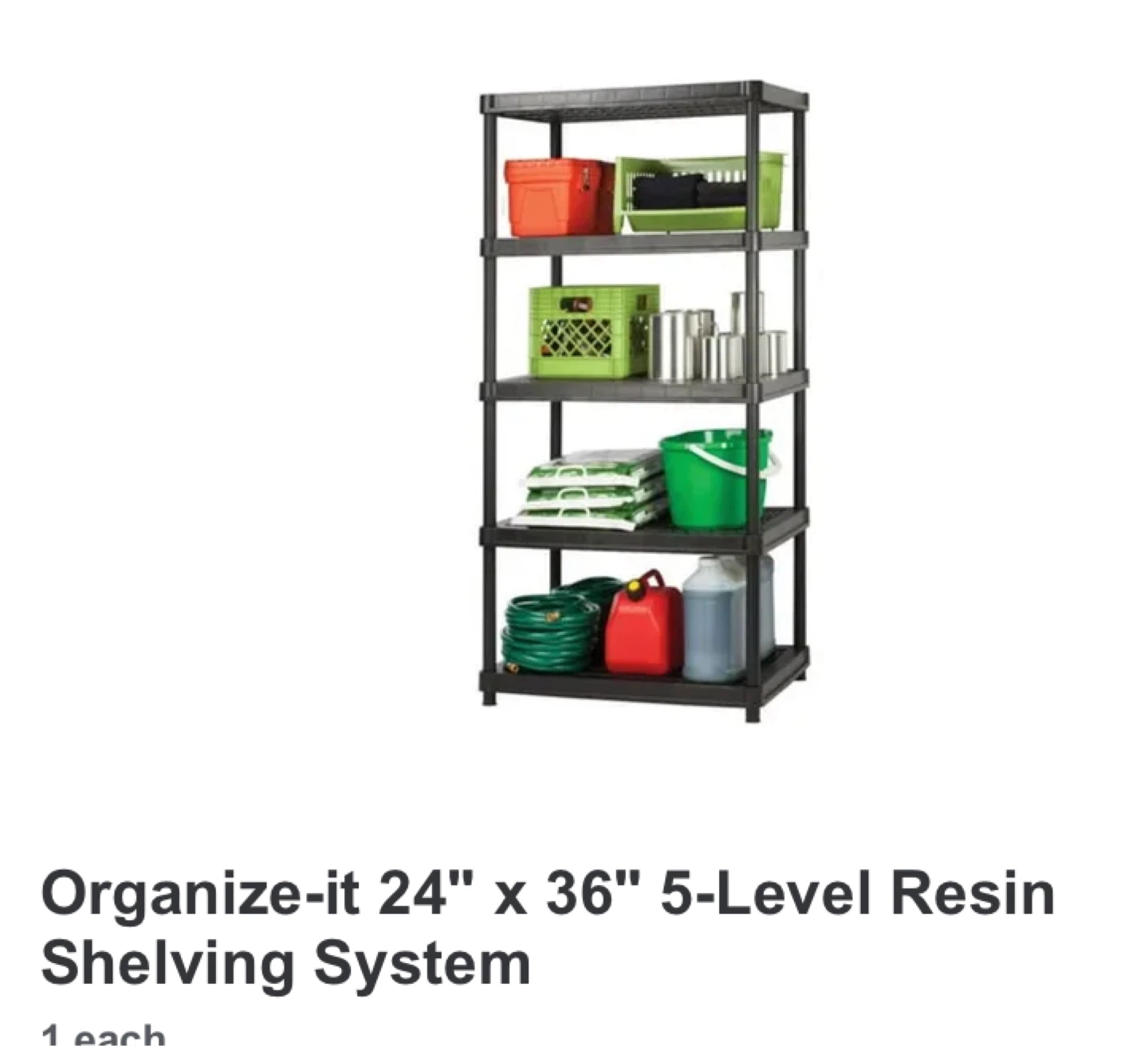 Organize-it 24" x 36" 5-Level Resin Shelving System