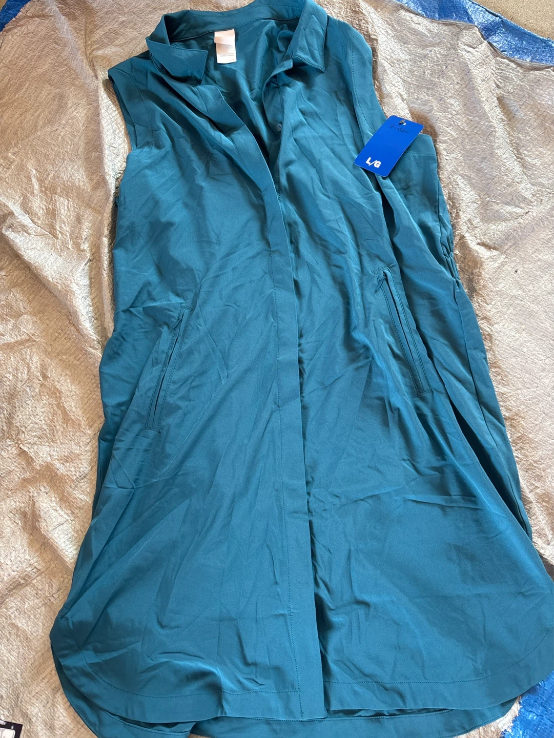Lole Women's Blue Sleeveless Shirt Dress Size L