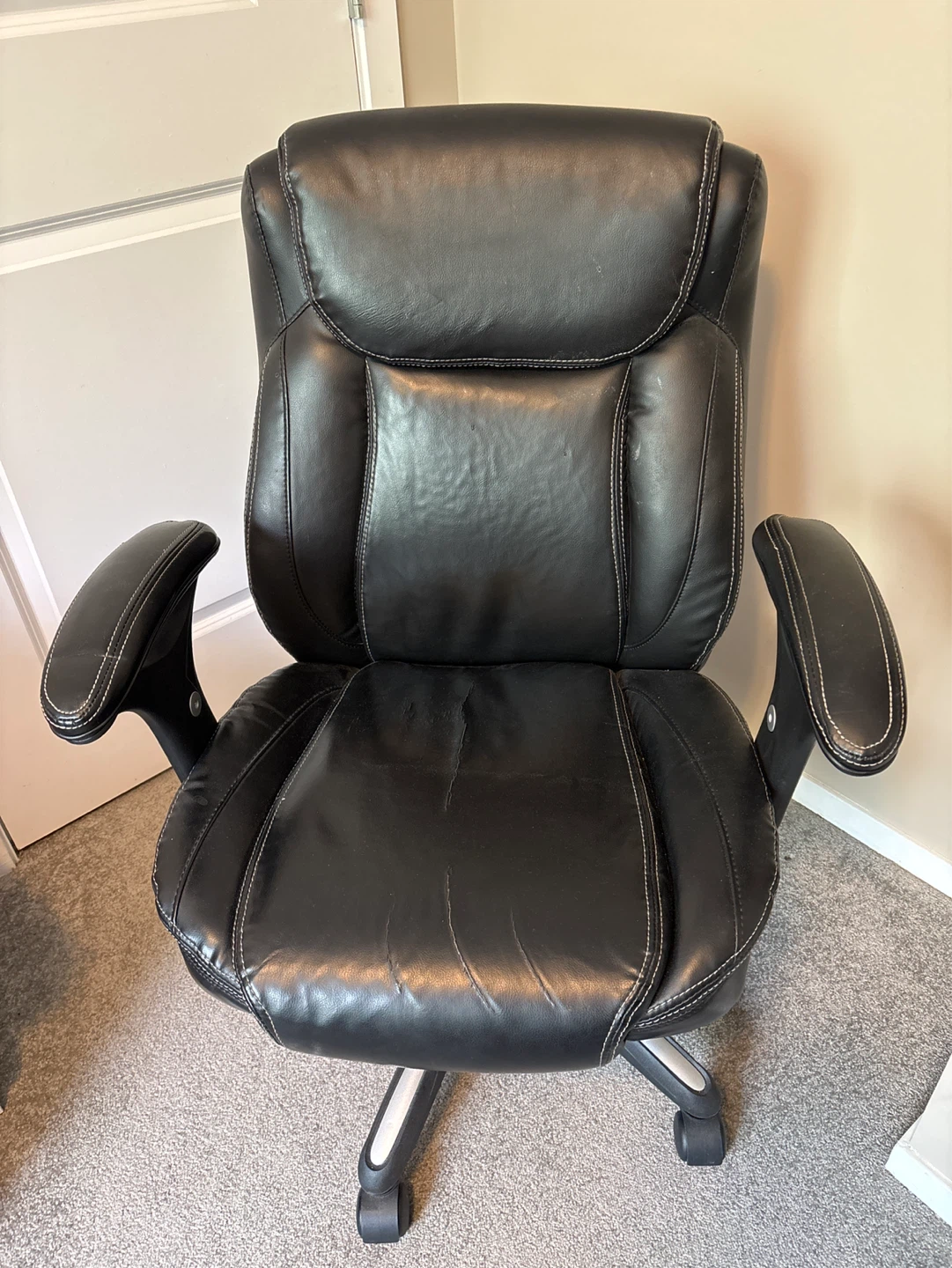 Black Faux Leather Office Chair