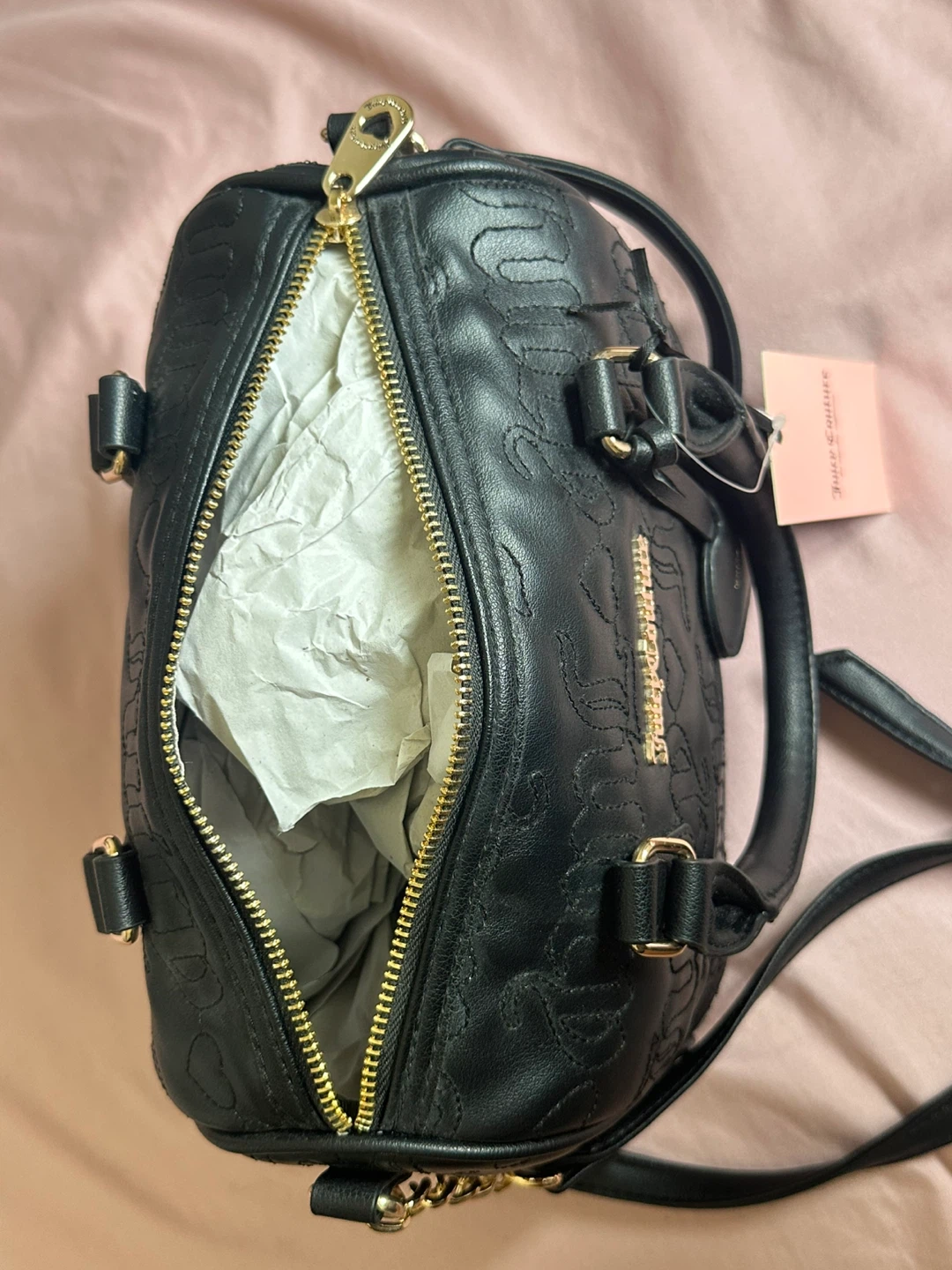Juicy Couture Black Satchel Bag with Heart Charm - photo 2