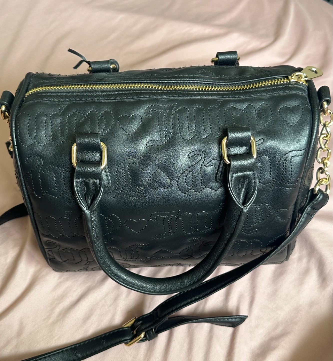 Juicy Couture Black Satchel Bag with Heart Charm - photo 3