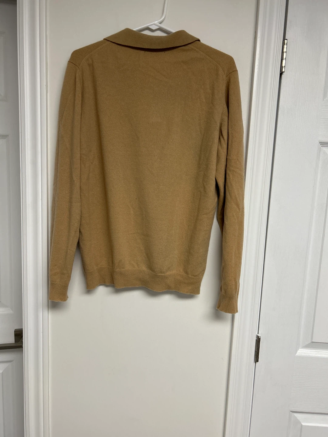 Camel coloured long sleeve polo sweater - photo 2