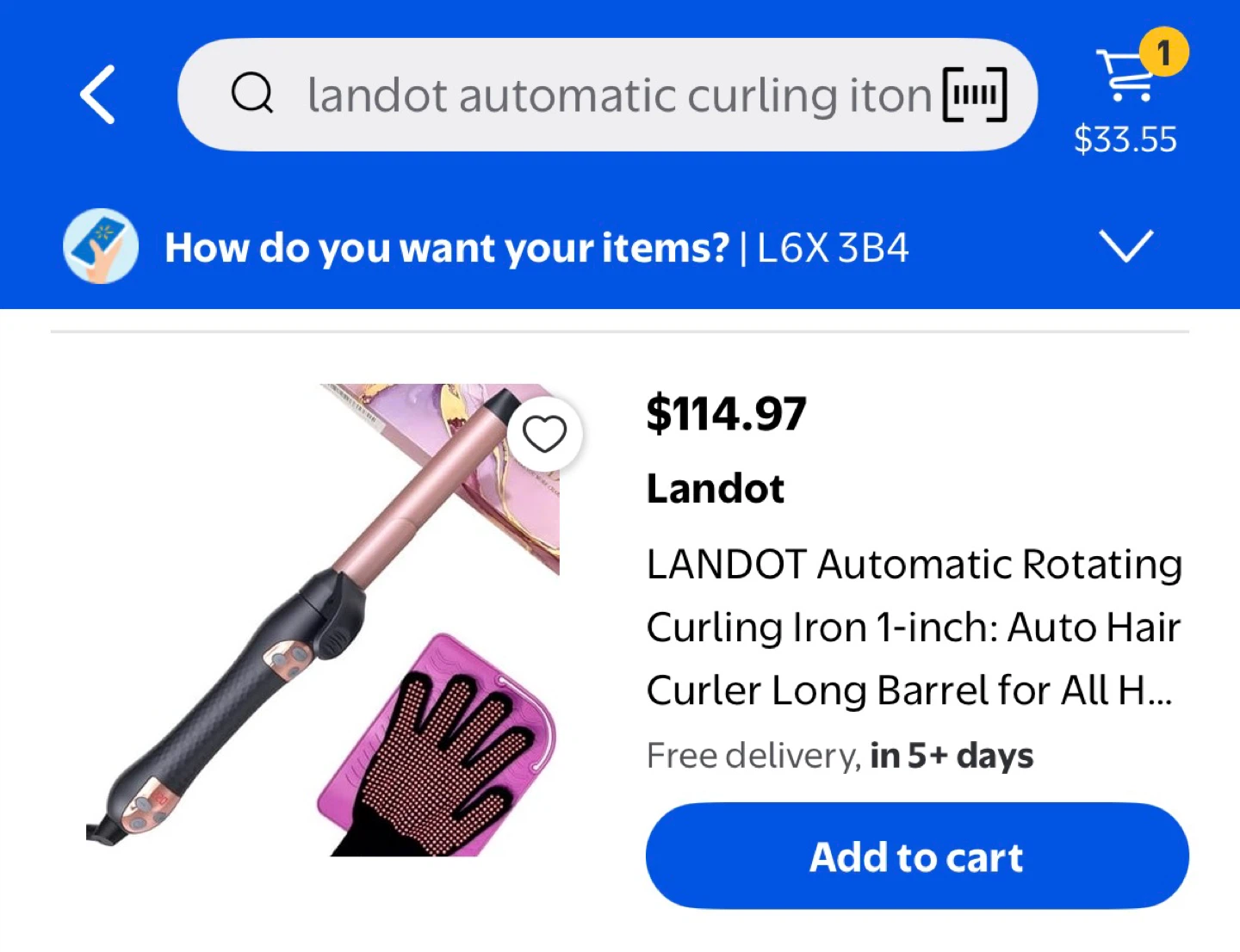 LANDOT Automatic Rotating Curling Iron 1-inch