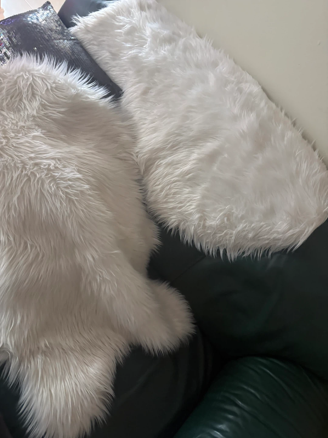 White Faux Fur Throw Pillow Cover