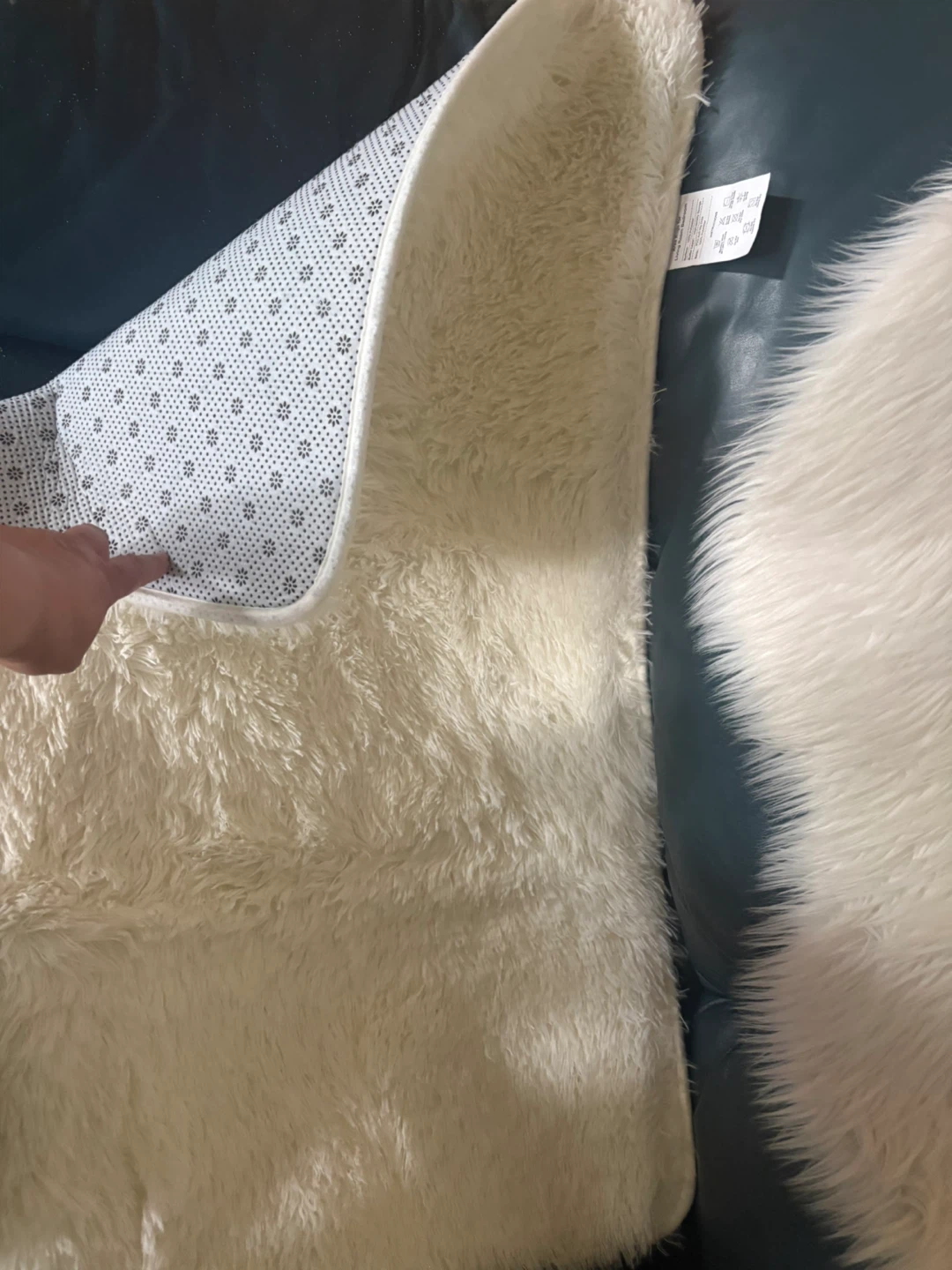 White Faux Fur Throw Pillow Cover - photo 4
