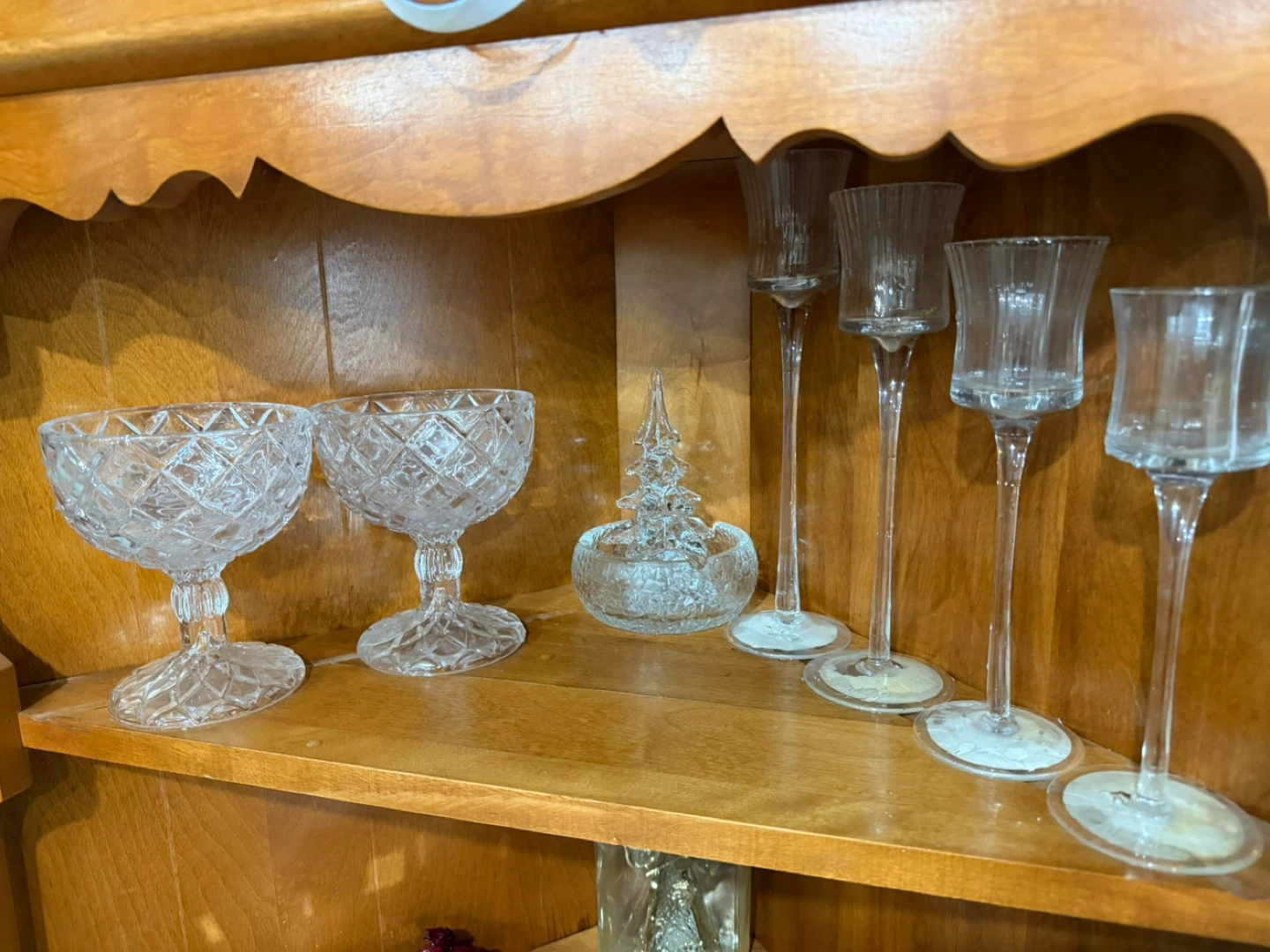 Set of 4 Clear Glass Tall Candlestick Holders - photo 5