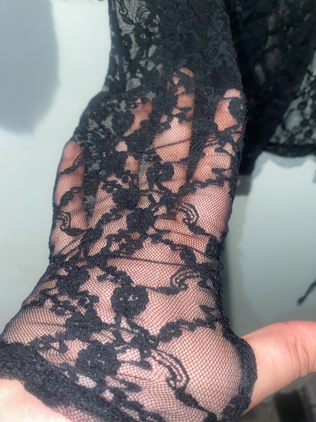 HOLY NO.7 Black Lace Collared Long Sleeve Top - photo 5