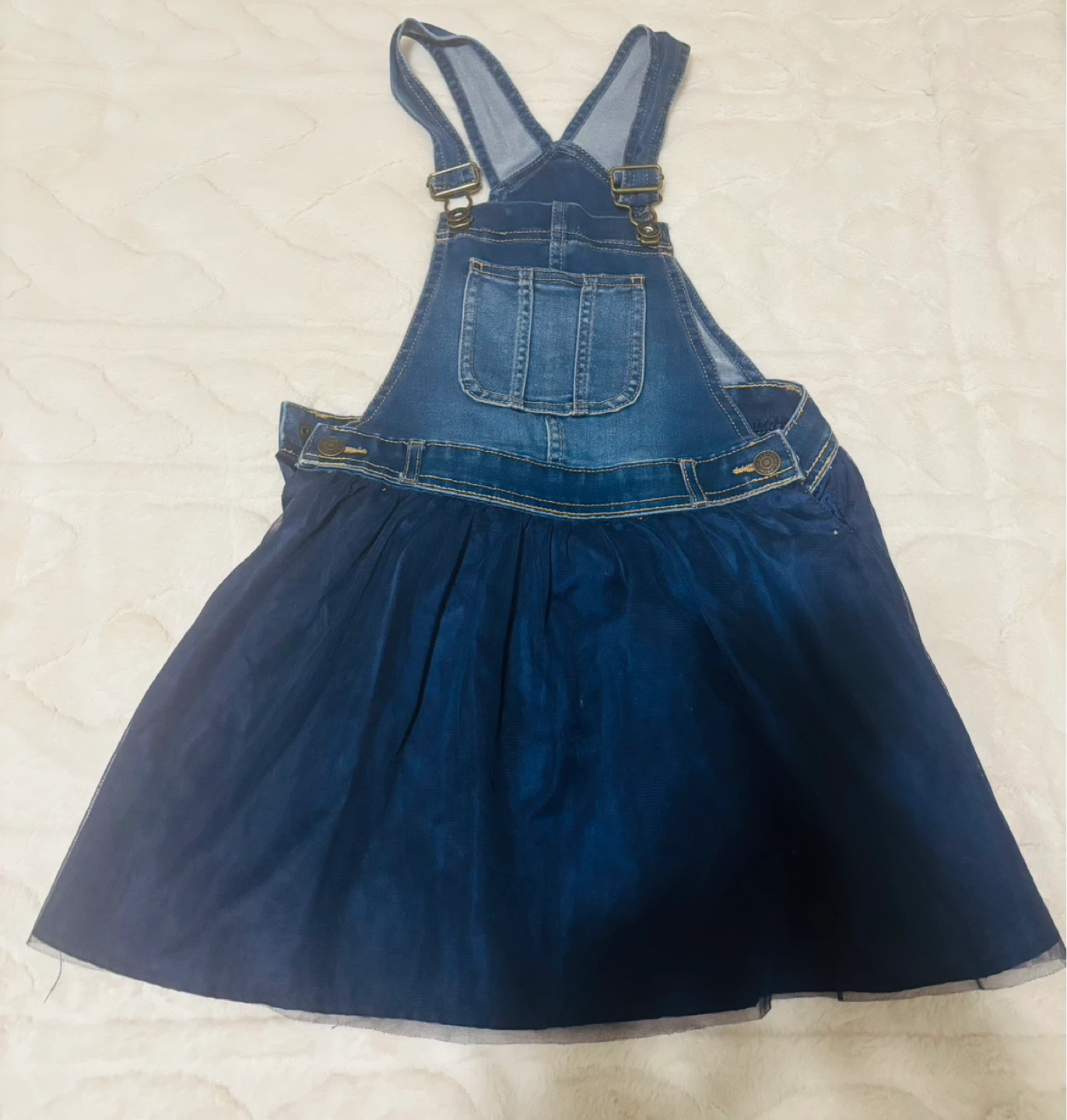George Girls Denim Pinafore Dress Size 7