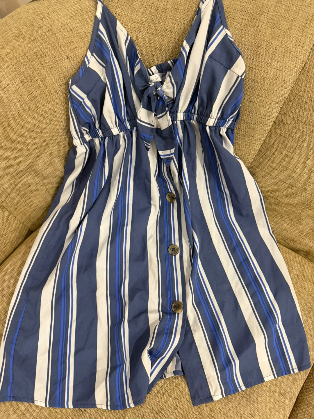 2 Pieces Floral & Striped Button Summer Dresses - photo 2