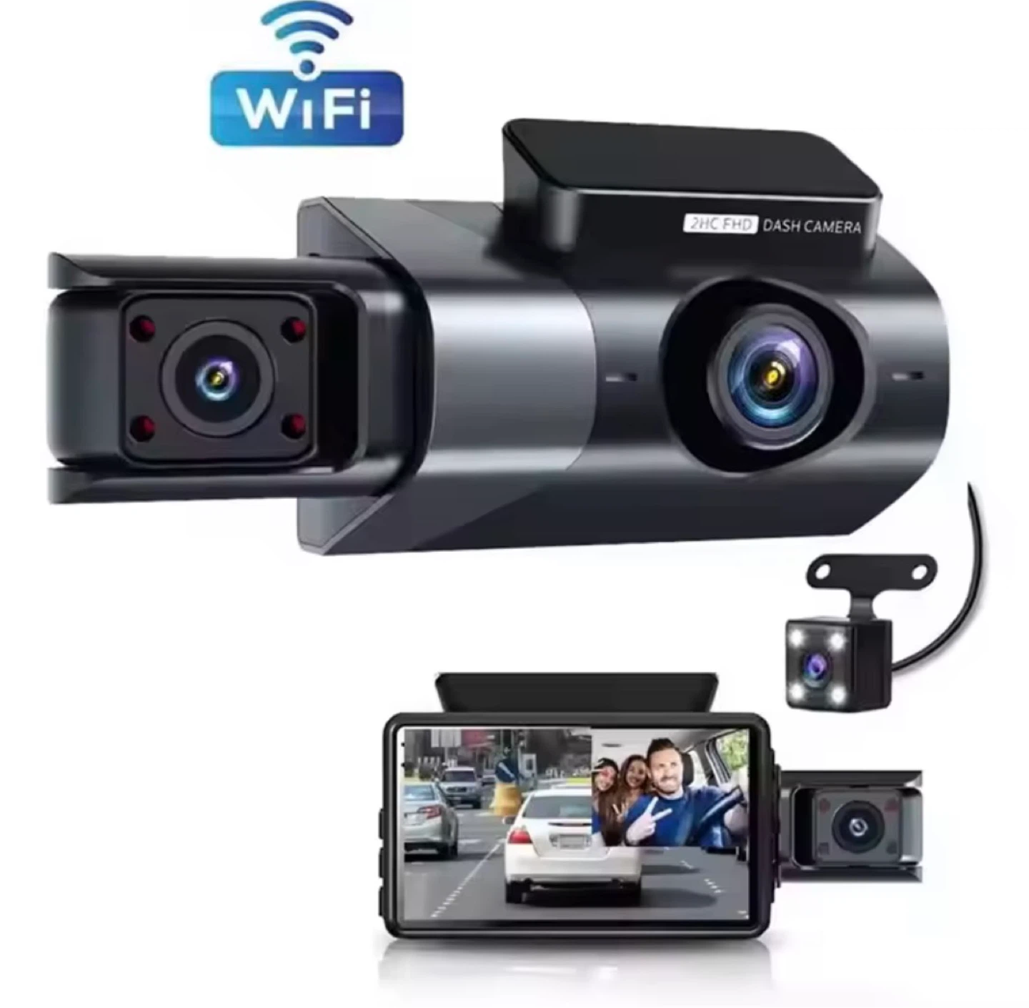 3-Channel  FHD Car Dash Cam with WiFi - photo 3