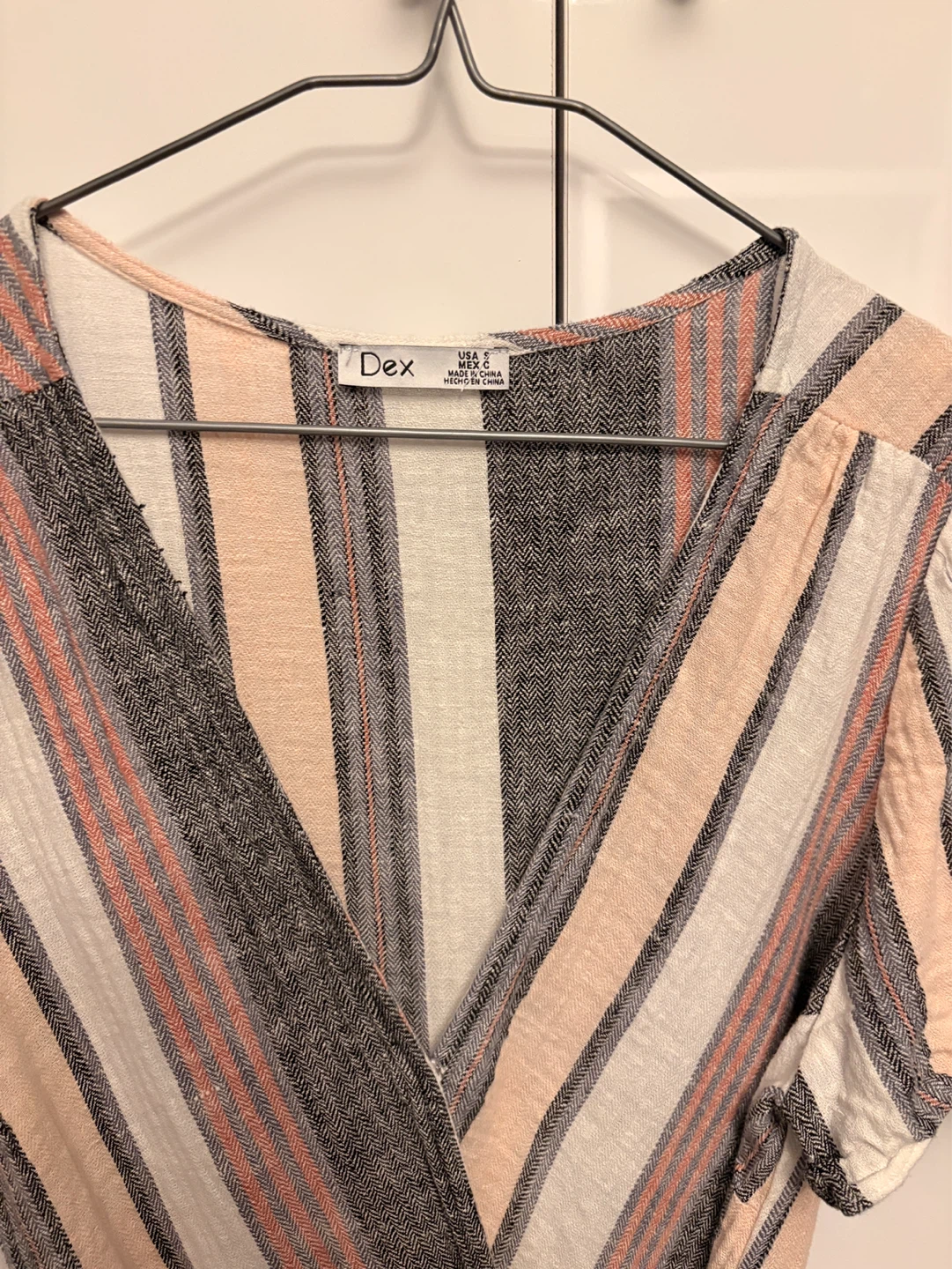 Dex Striped Wrap Dress with Tie - photo 2