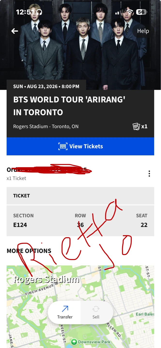 BTS WORLD TOUR 'ARIRANG' IN TORONTO Ticket