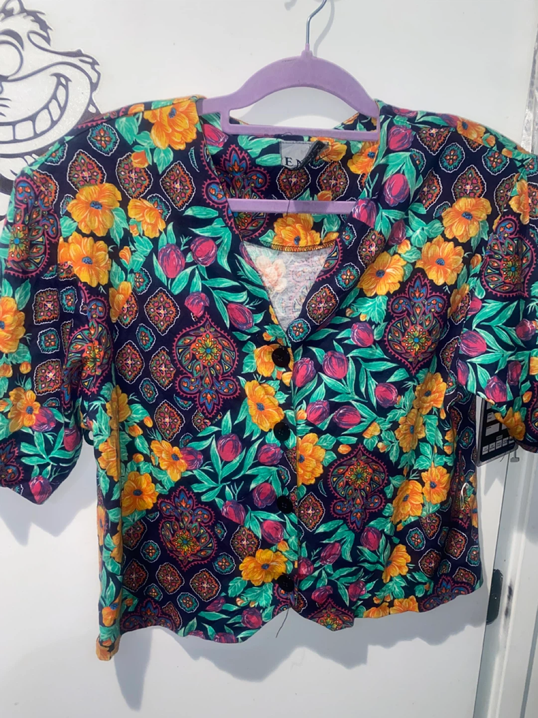 E.N.V.Y. Women's Floral Print Button-Up Blouse