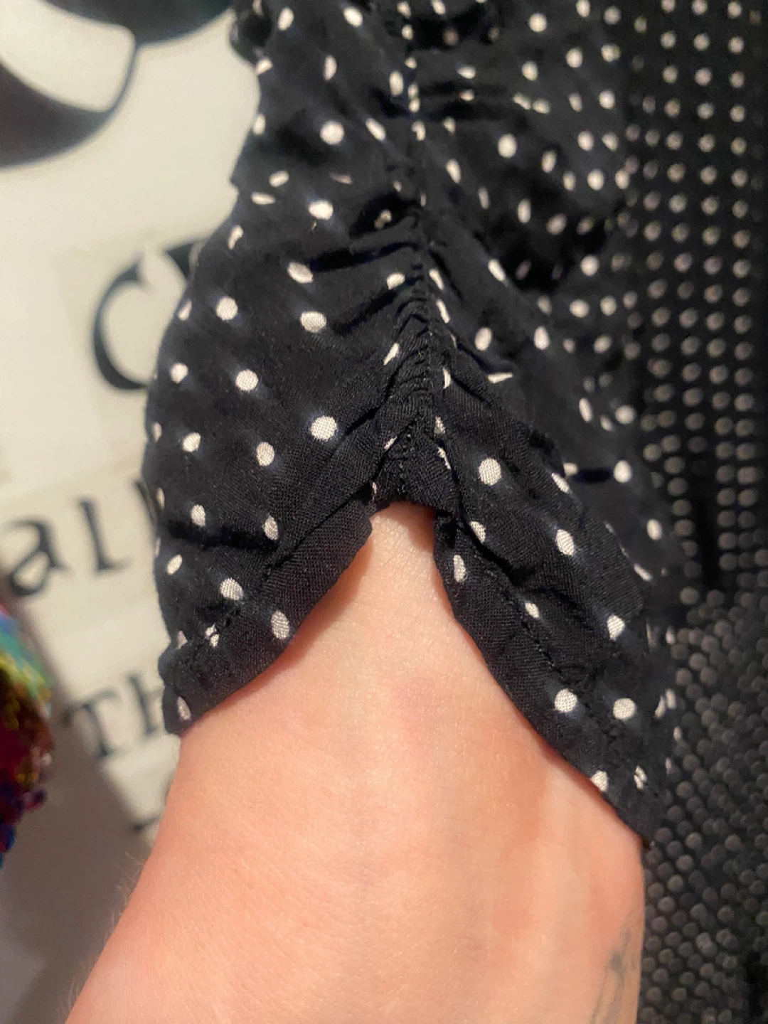 Free People Black Polka Dot Button-Up Dress - Size M - photo 5