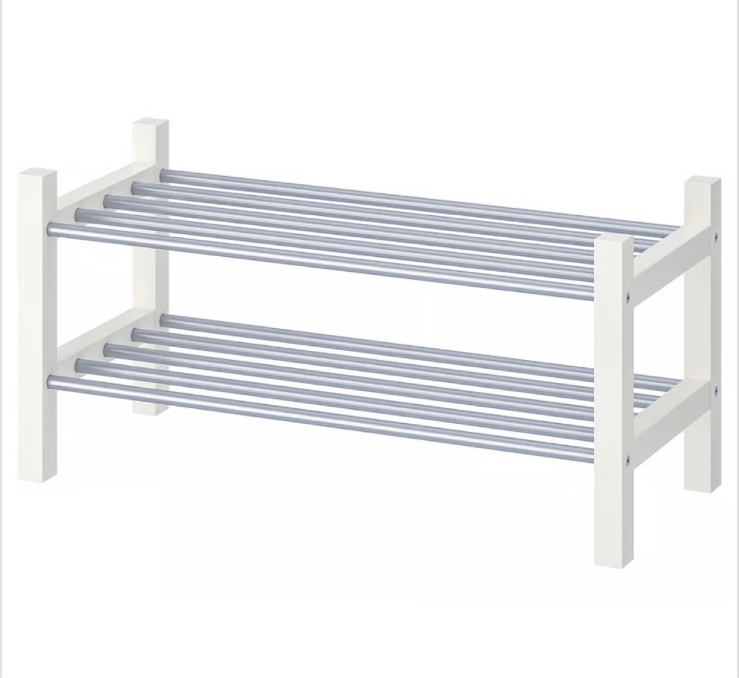 White 2-Tier Shoe Rack