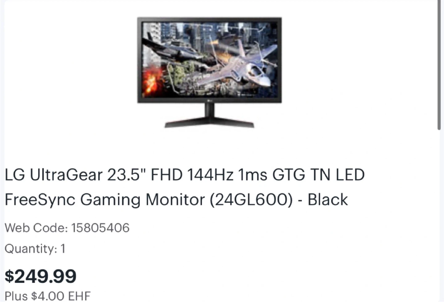 LG UltraGear 24GL600 23.5" Gaming Monitor