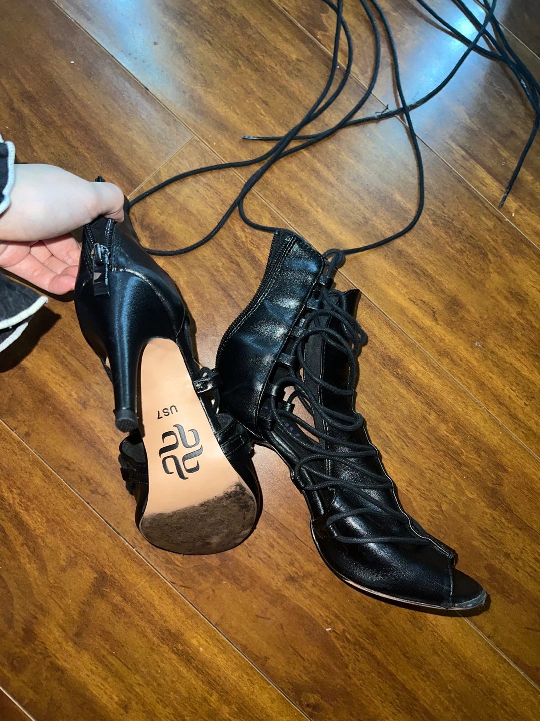 Burju Karma Open Toe Ankle Dance Heels