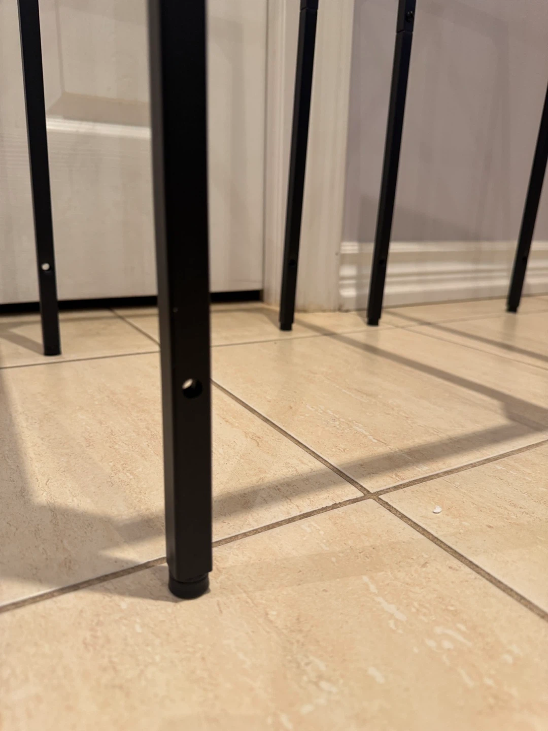 Pair of Black Metal Frame Side Tables with Glass Tops - photo 3