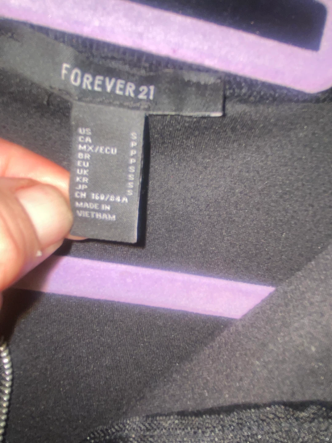 Forever 21 Black Velour Zip-Up Cropped Sweatshirt - photo 4