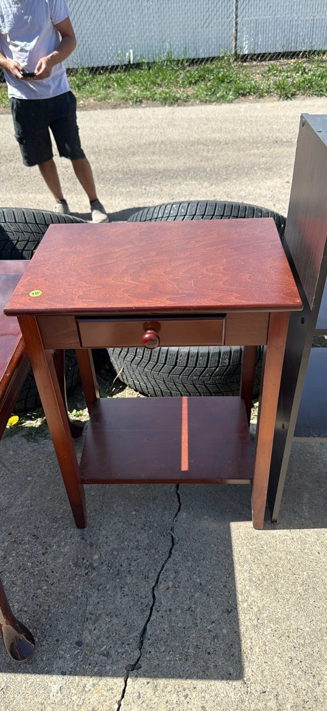 Wooden End Table with Drawer