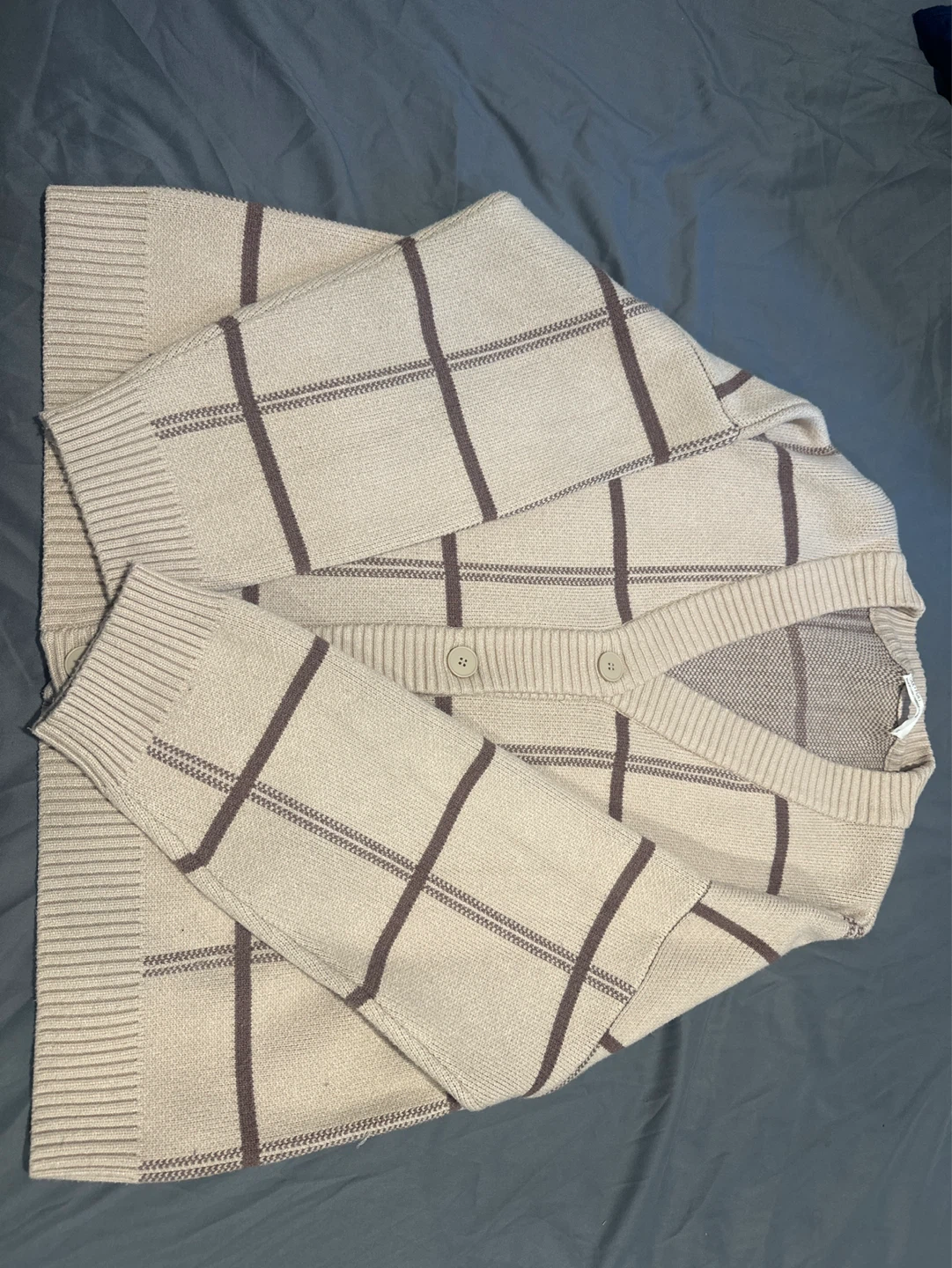 OAK + FORT Plaid Button-Up Cardigan - Size S