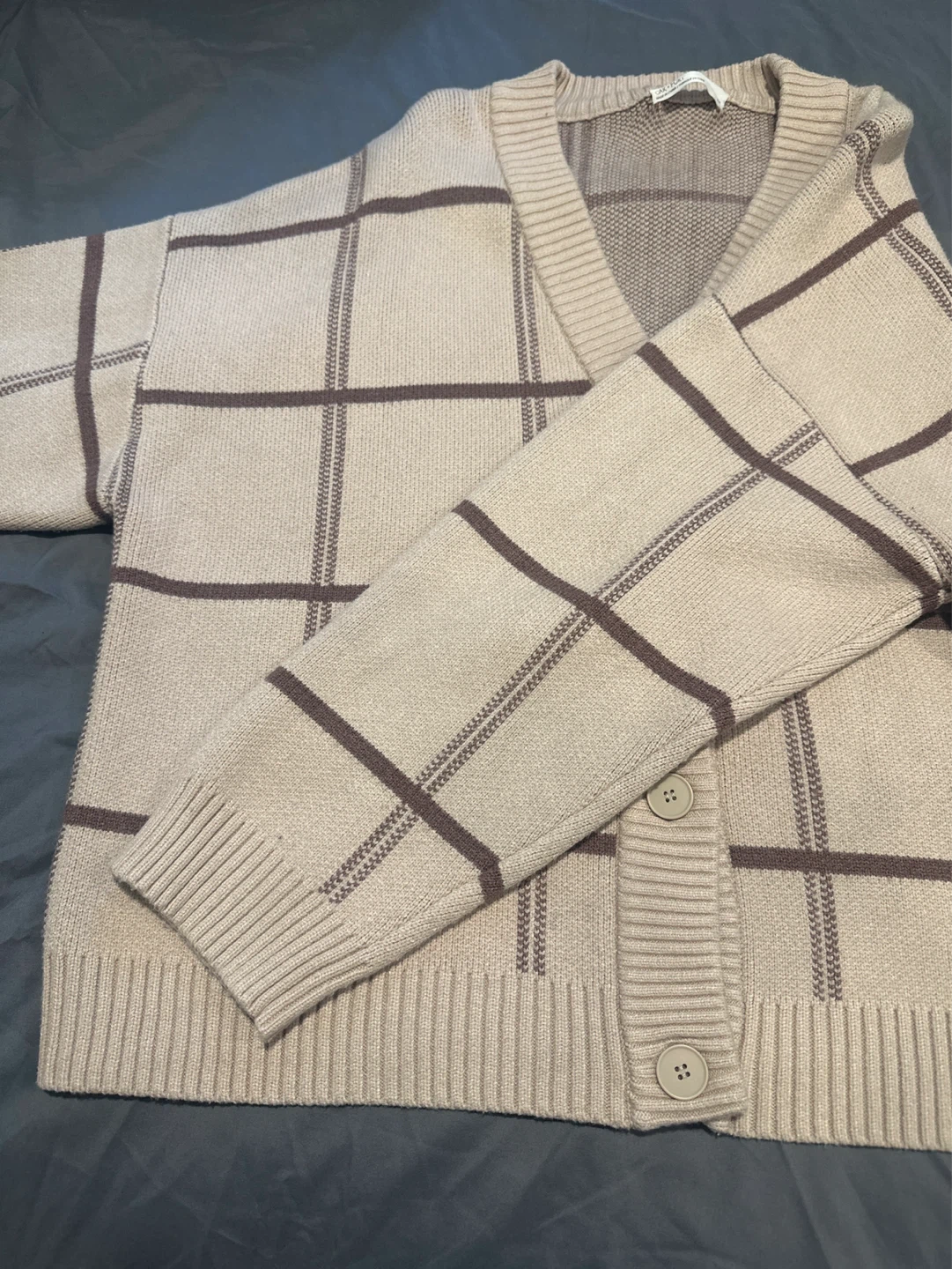 OAK + FORT Plaid Button-Up Cardigan - Size S - photo 3