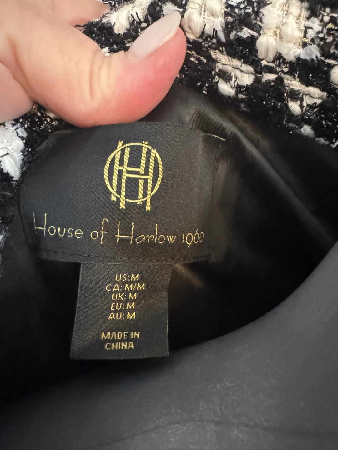 House of Harlow 1960 Black & White Tweed Jacket Size M - photo 4
