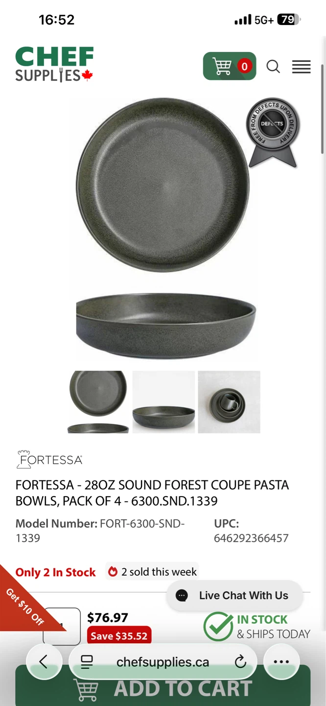 Fortessa 28oz Sound Forest Coupe Pasta Bowls - Pack of 4