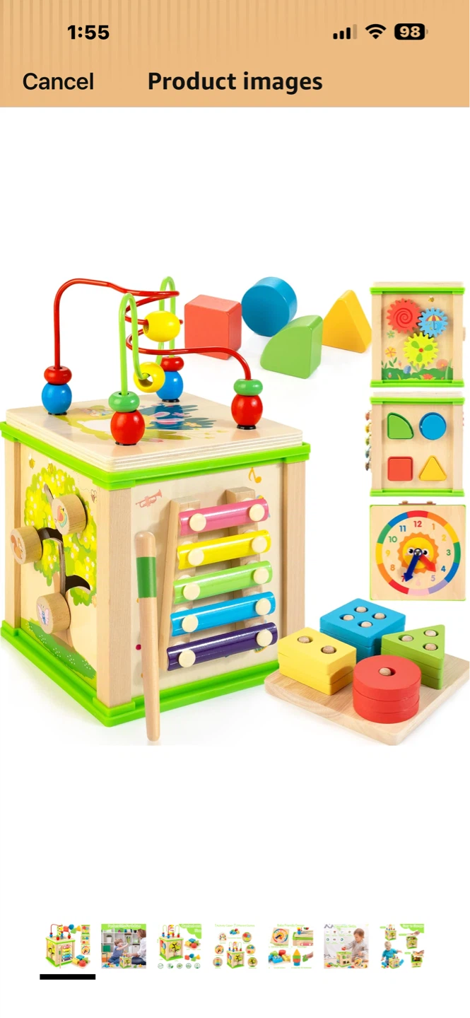 Wooden Activity Cube for Babies