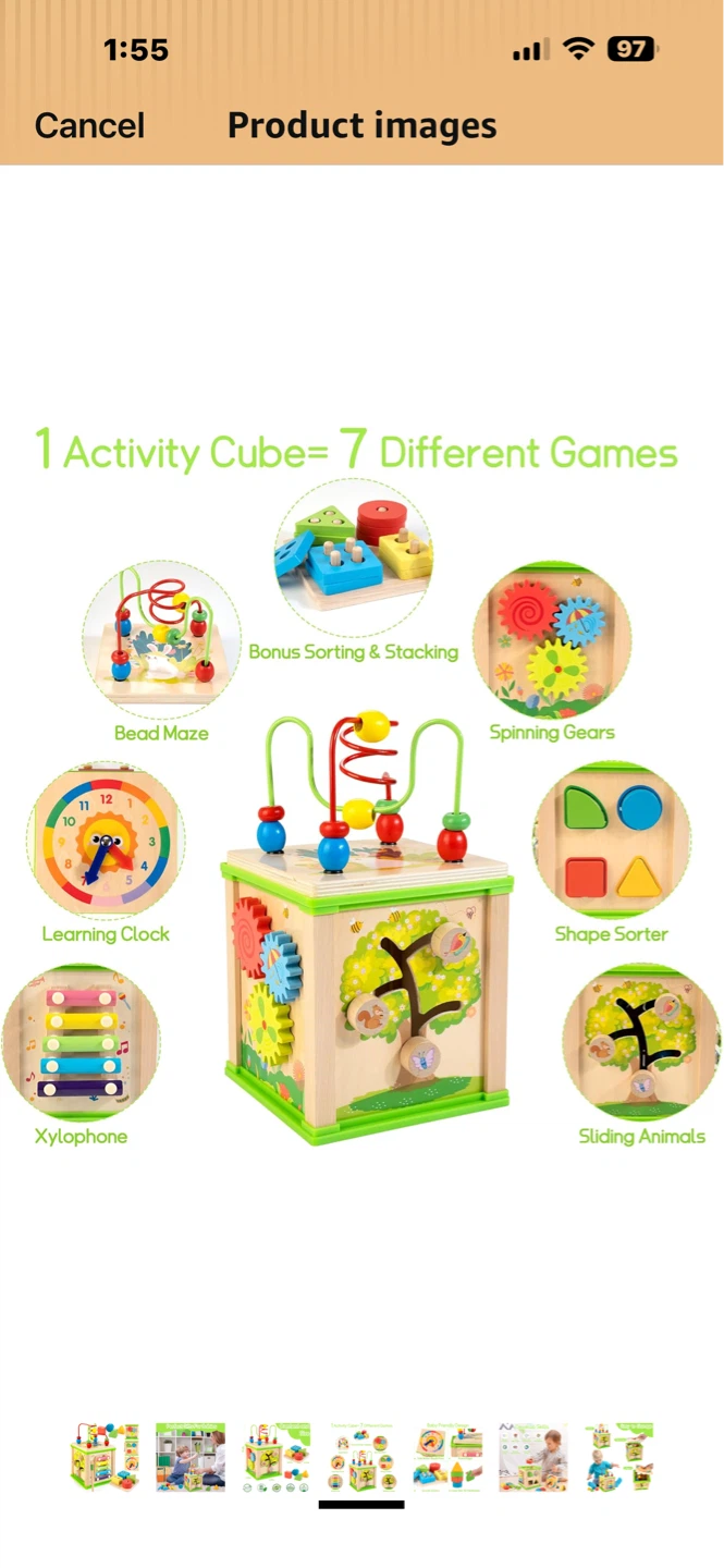 Wooden Activity Cube for Babies - photo 4
