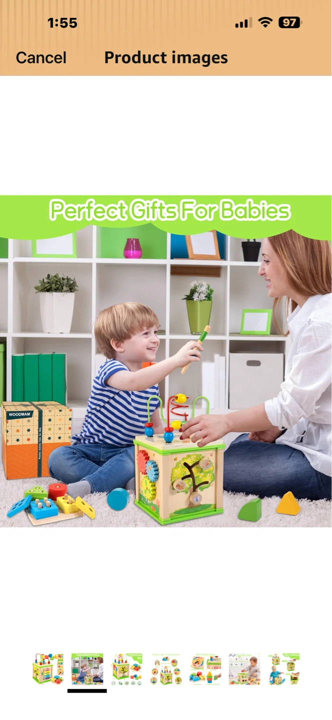 Wooden Activity Cube for Babies - photo 2