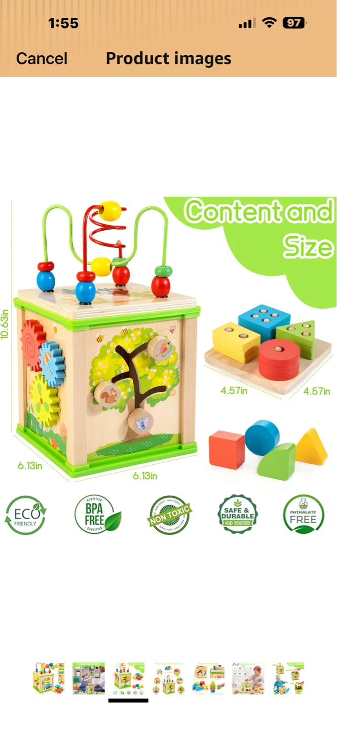 Wooden Activity Cube for Babies - photo 5