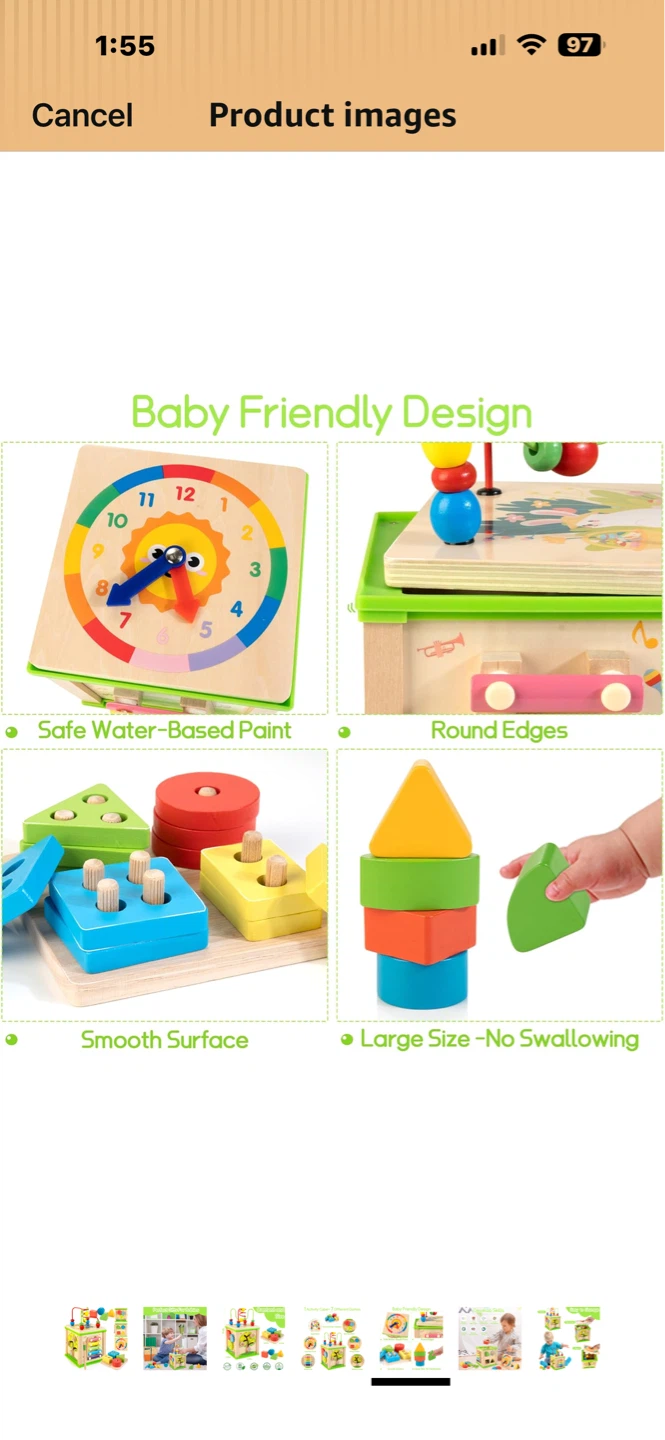 Wooden Activity Cube for Babies - photo 3