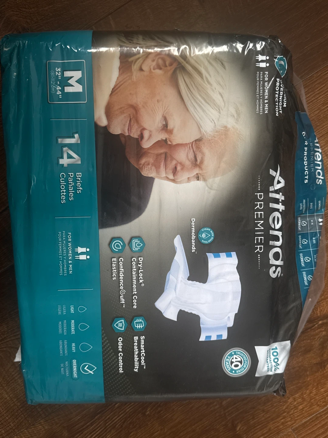 Attends Premier Overnight Adult Briefs - Size M (14 count)