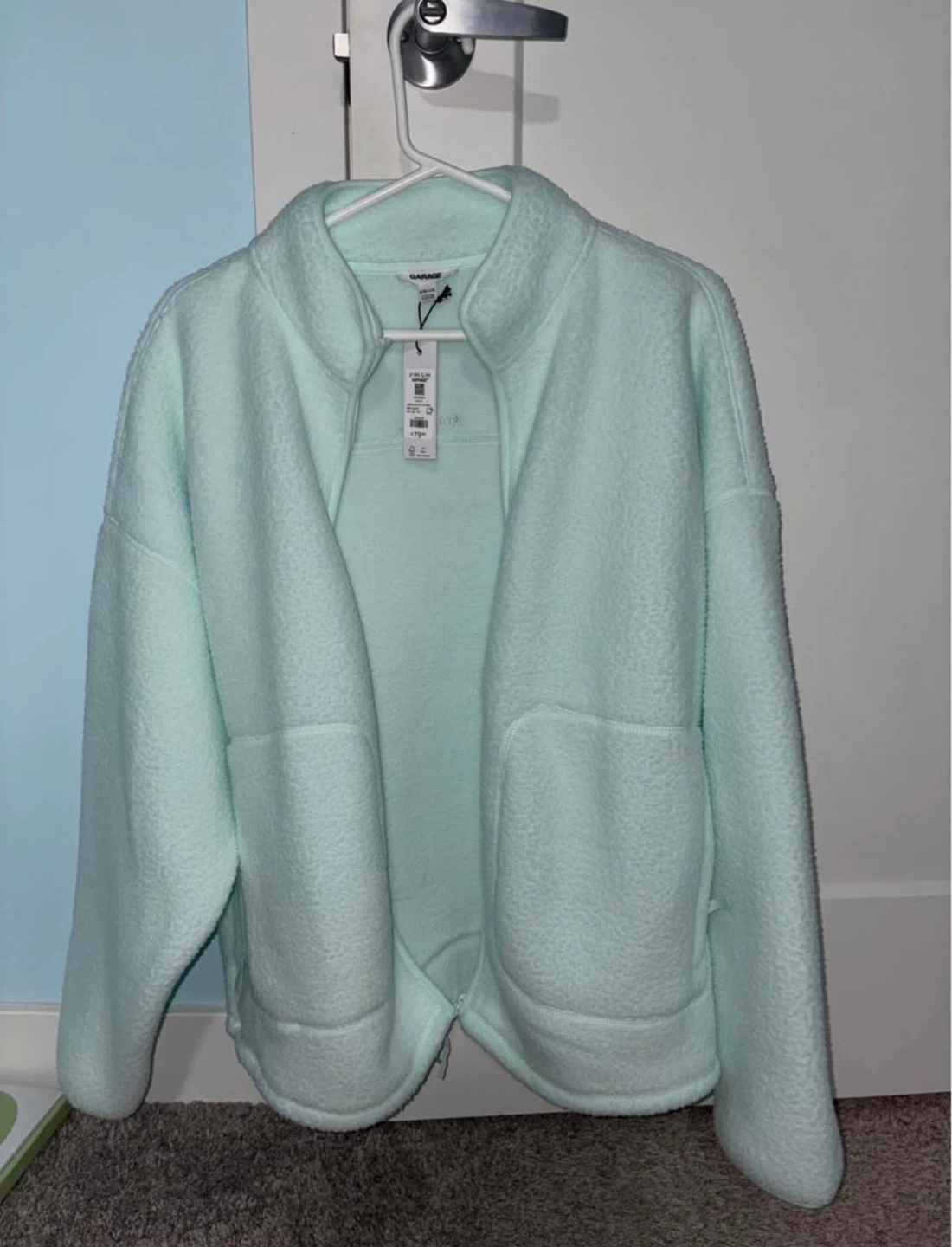 Garage Sherpa Fleece Full Zip Jacket Mint