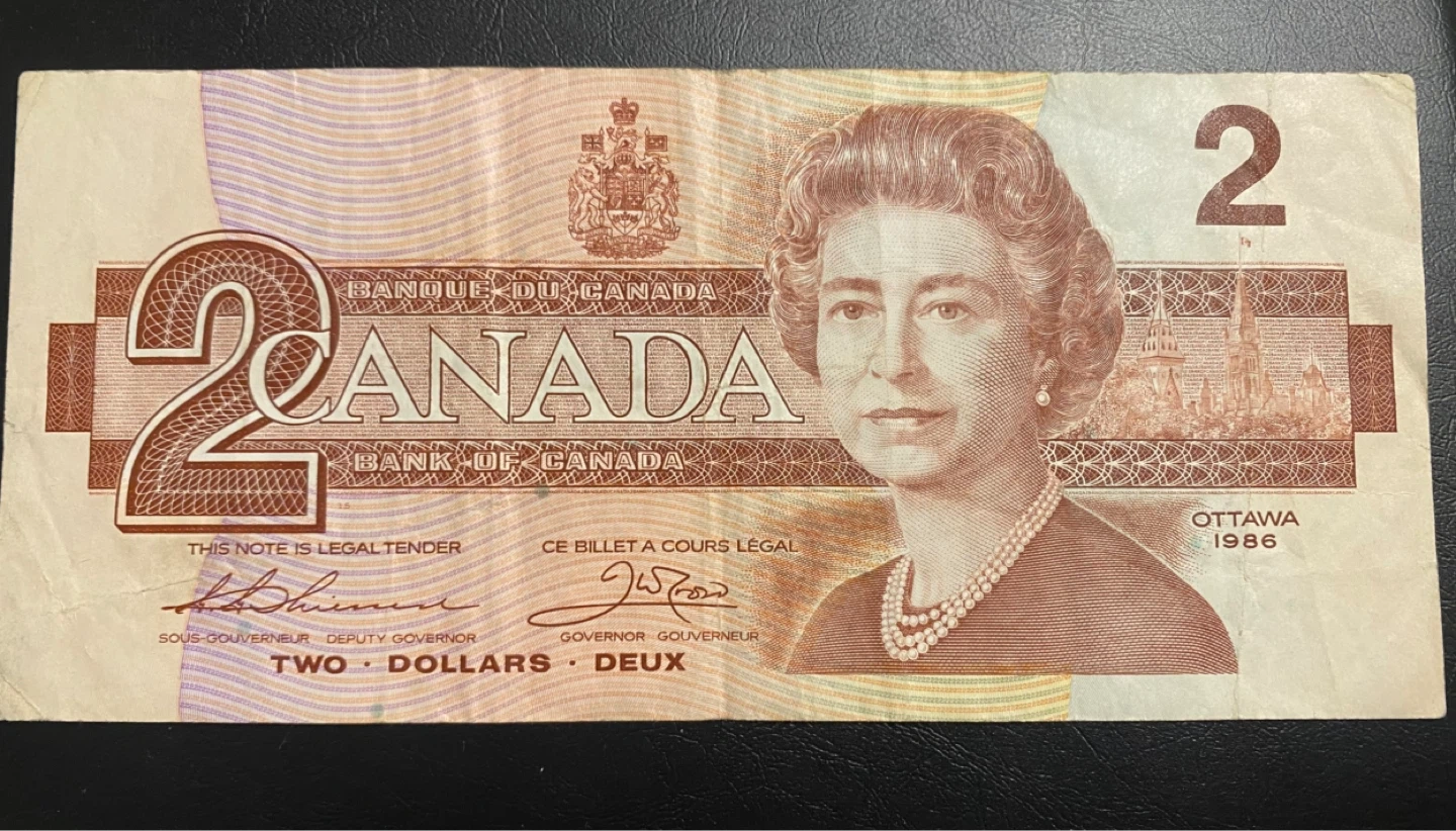 Canada 1986 $2 Two Dollar Bill Banknote