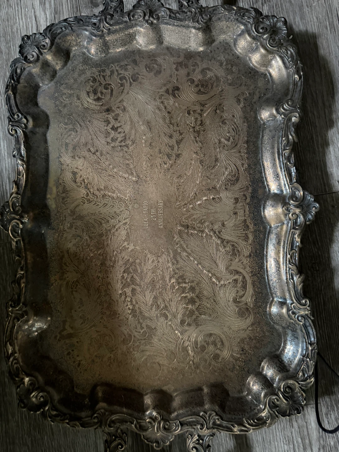 Vintage Silver Plated Tray with Sugar Bowl, Creamer, and Cups - photo 2