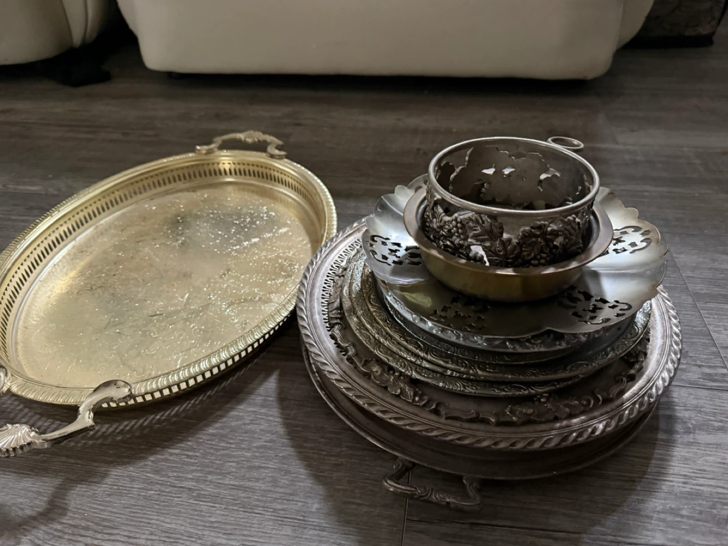 Assorted Vintage Silver Plated Trays and Bowls