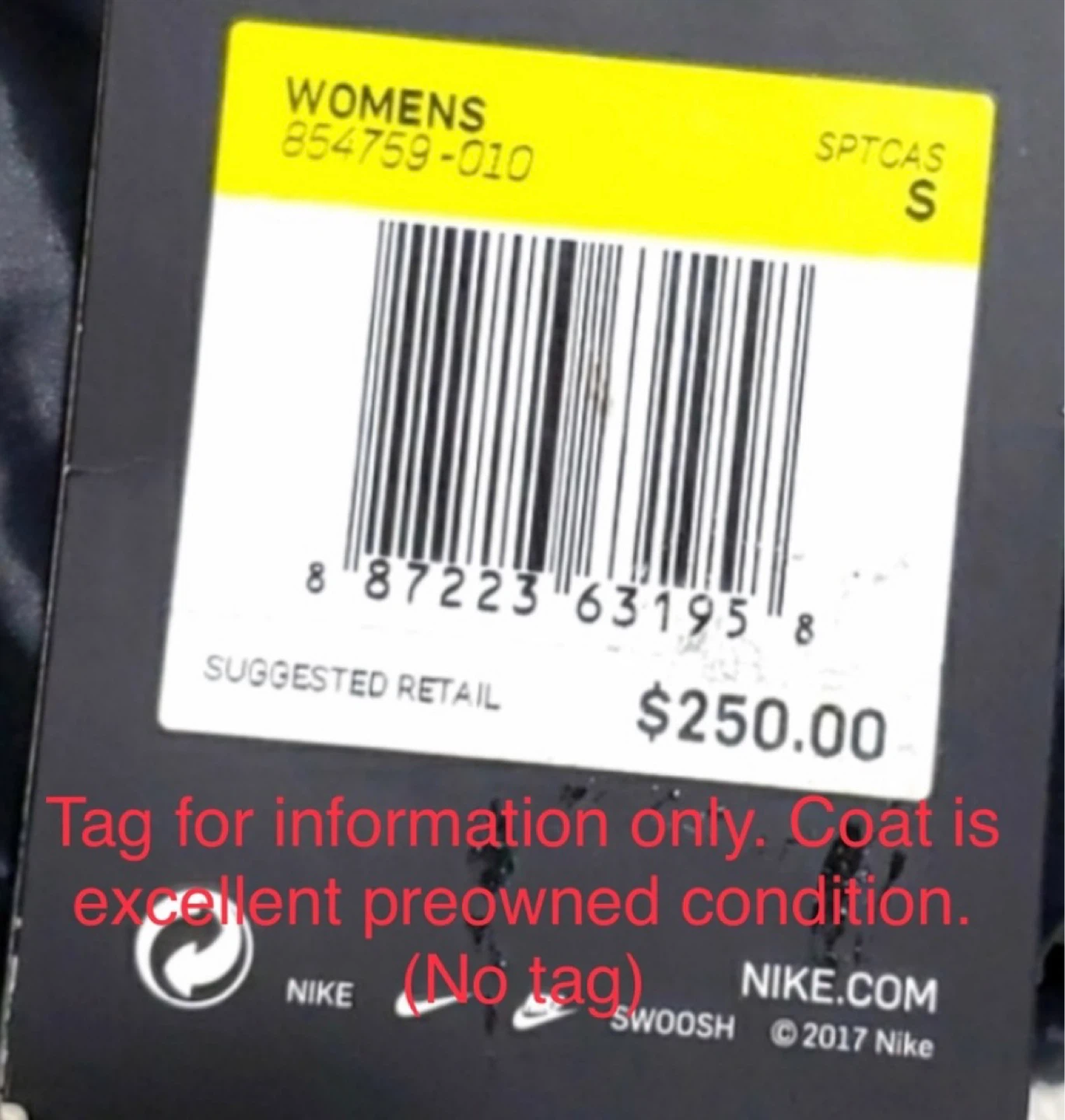 Nike Down Hooded Asymmetrical Zip Puffer Jacket in Black Size Lg - photo 3