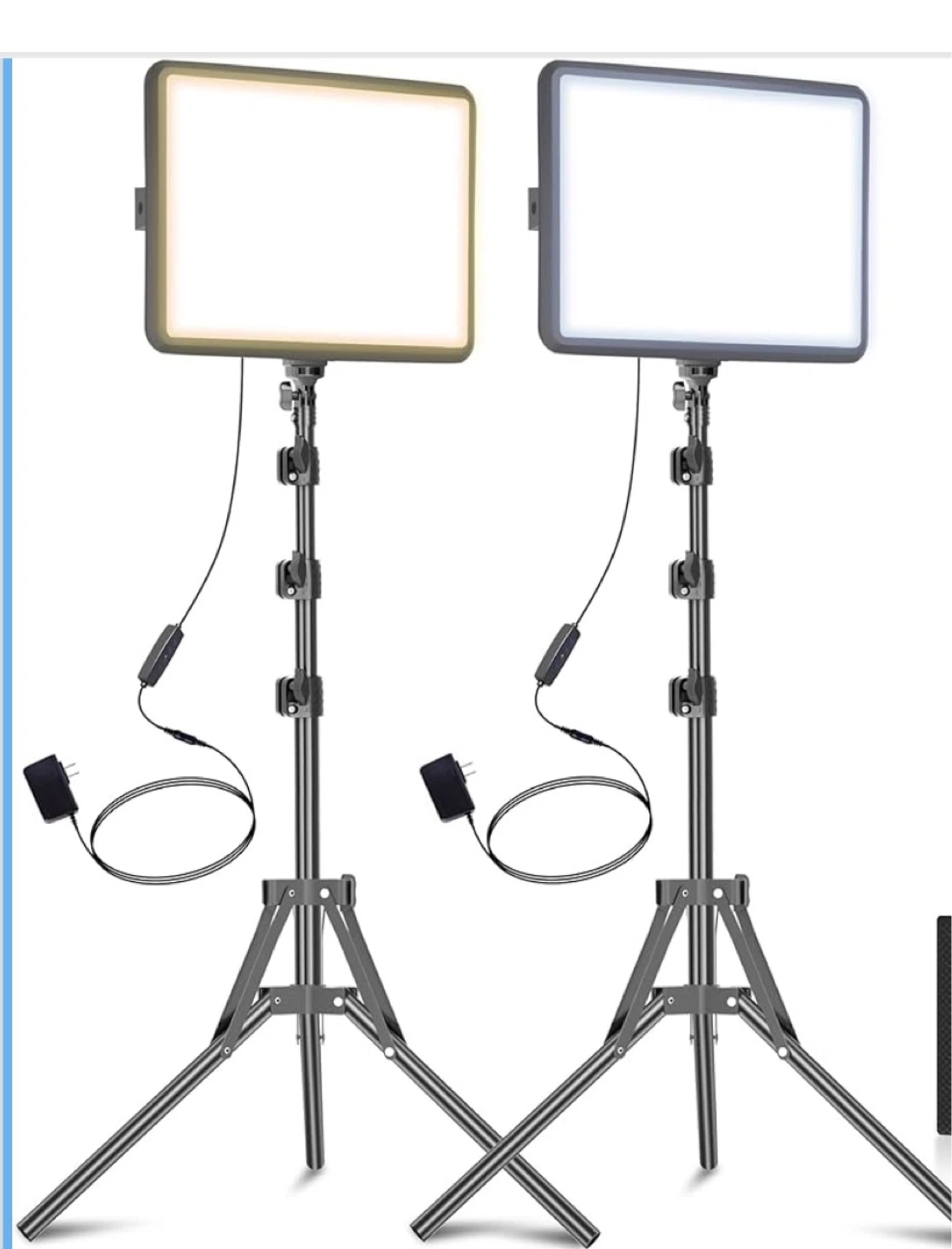 Set of 2 LED Video Lights with Stands - photo 3