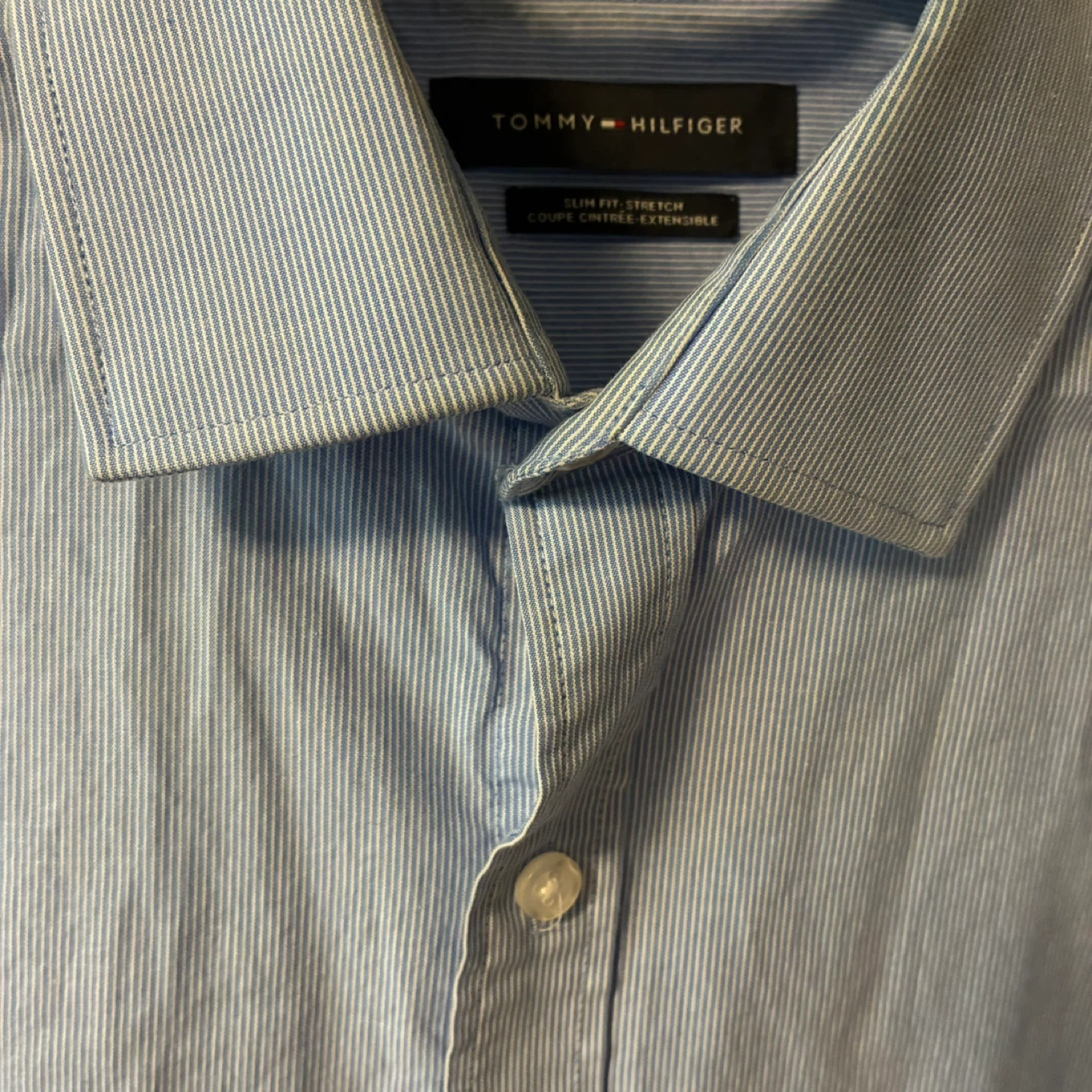 Tommy Hilfiger Slim Fit Stretch Dress N Shirt - Blue Stripe - photo 2