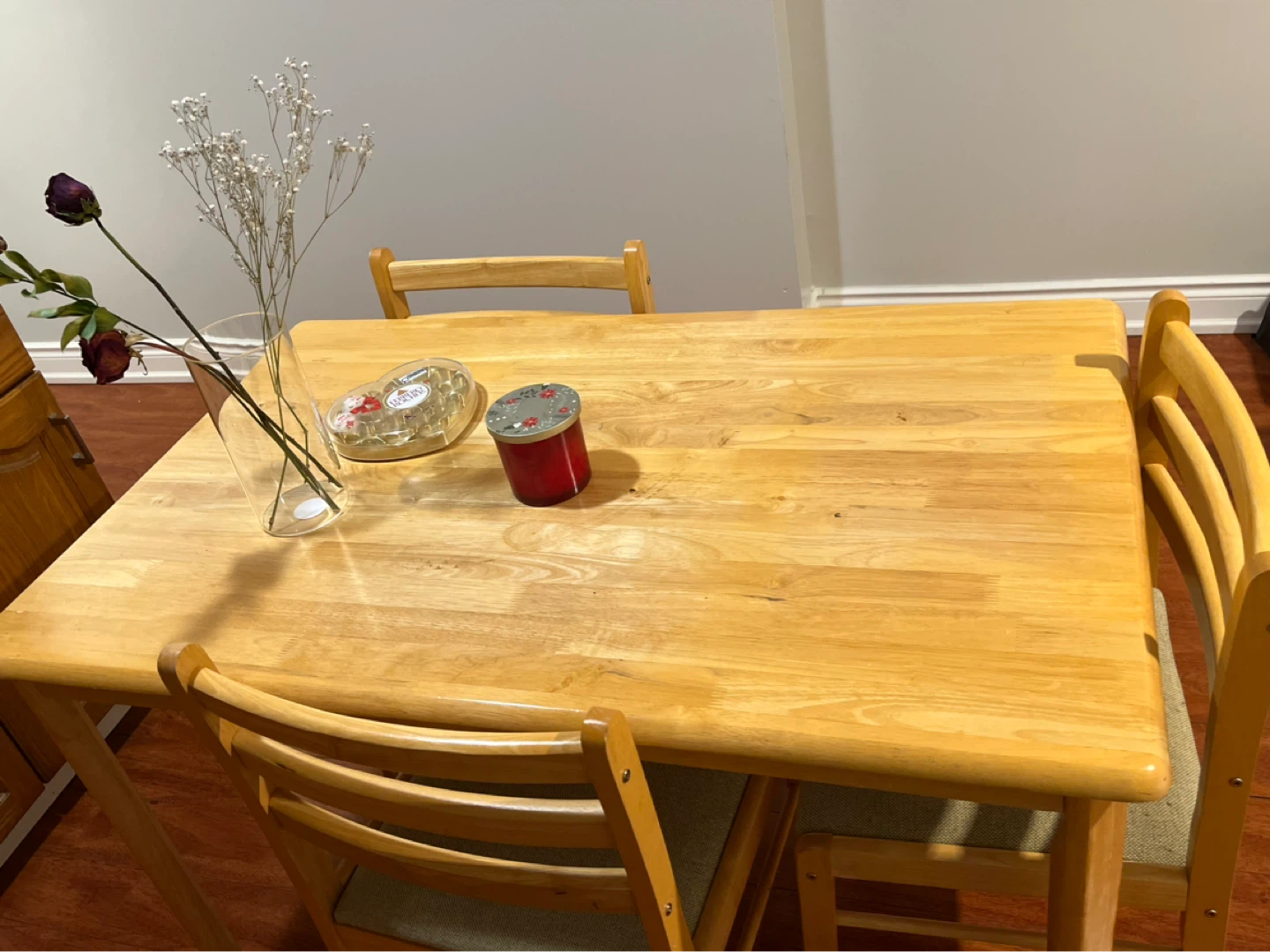Wood Dining Table Set with 3 Chairs