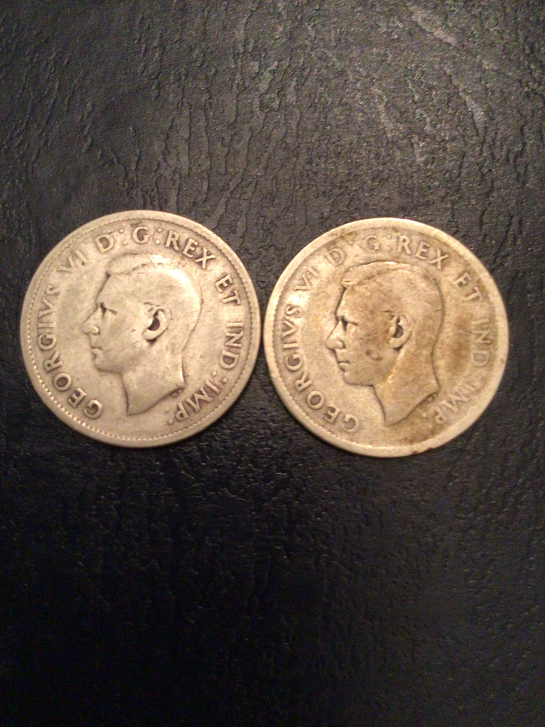 2 1938 Silver quarters. Low mintage.