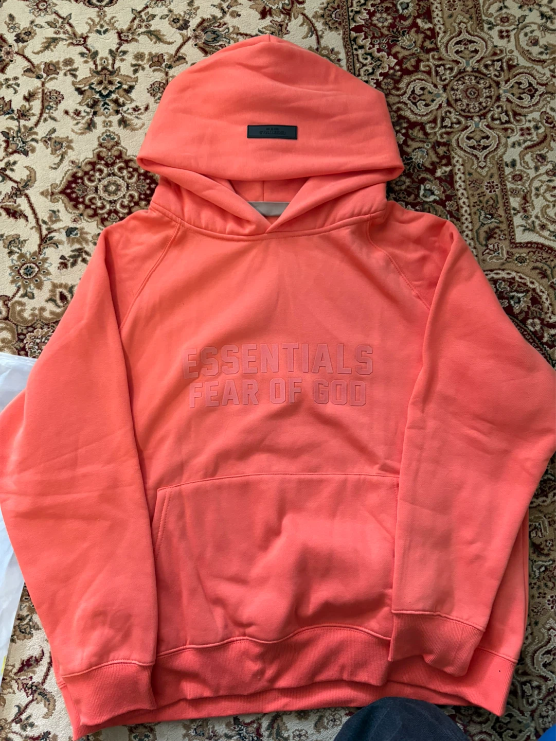 Fear of God Essentials Hoodie - Coral - Size S