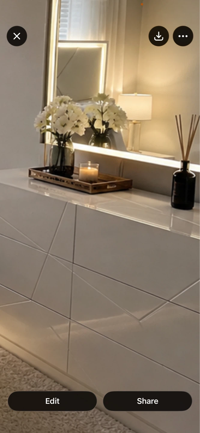 White 6-Drawer Dresser with LED Mirror - photo 5
