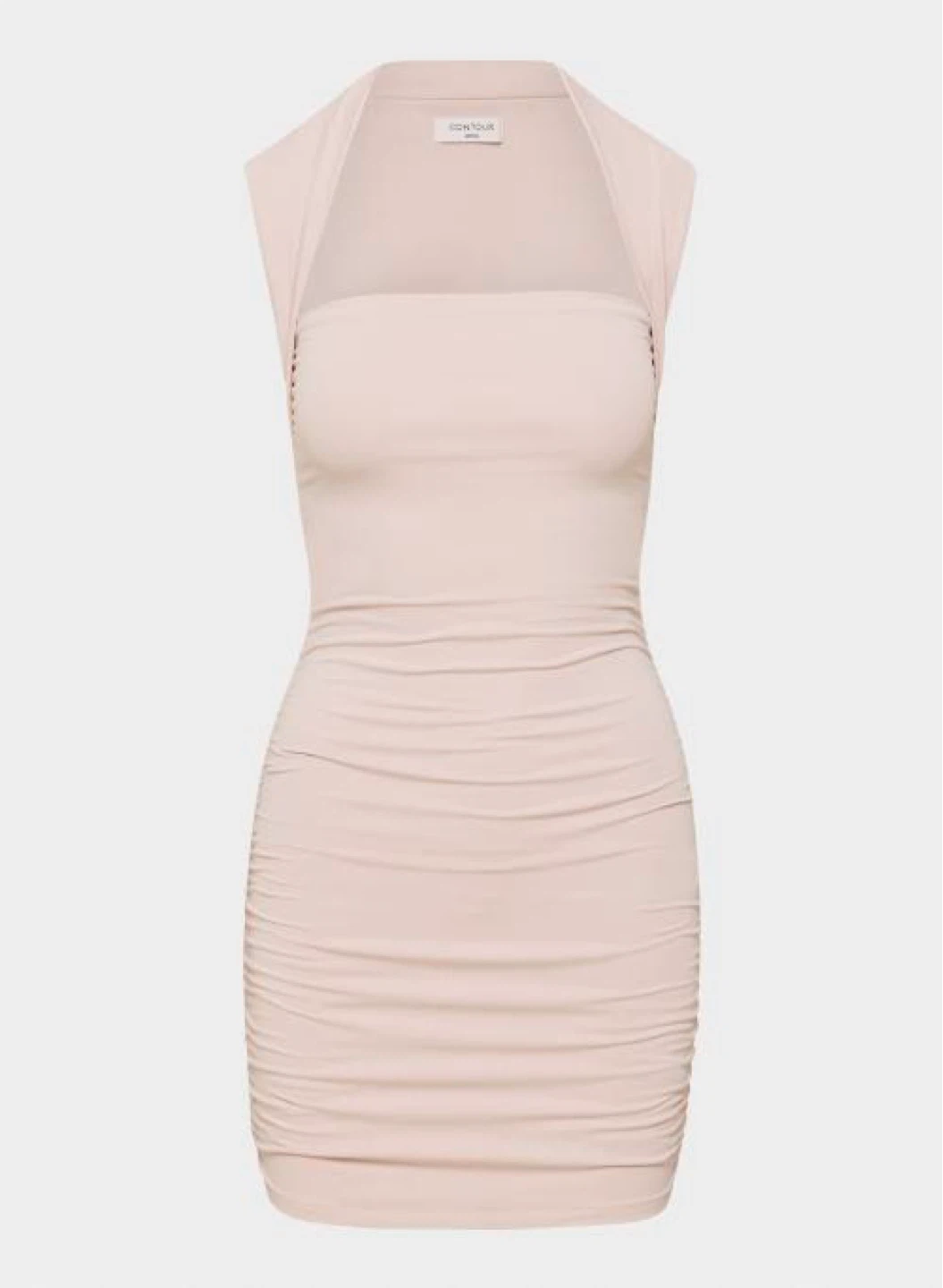 CONTOUR DRESS Pale Pink Ruched Mini Dress - photo 2