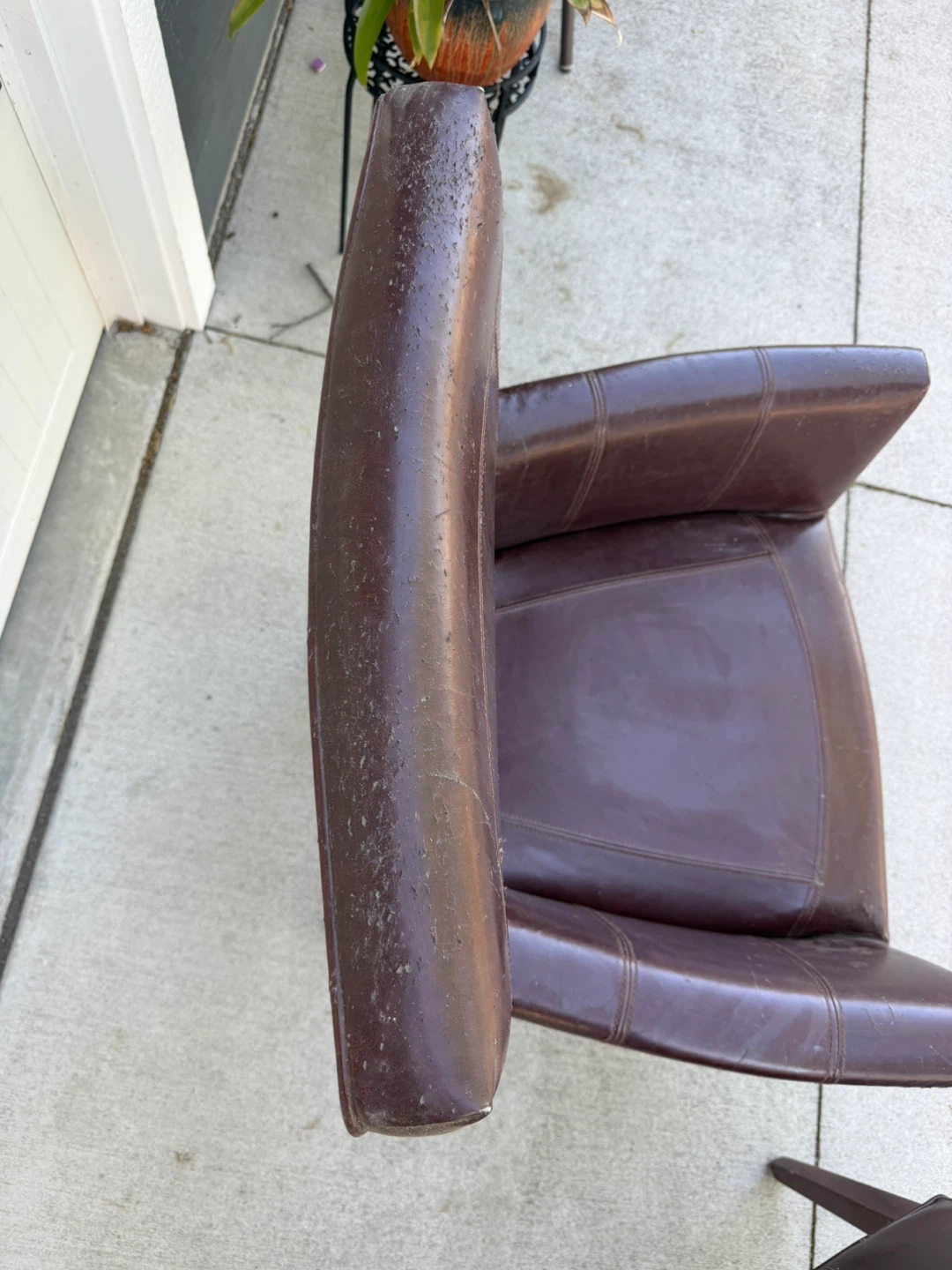 Set of 2 Brown Faux Leather Armchairs - photo 4