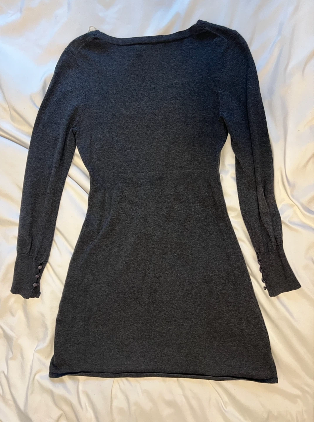 Women’s Grey V-Neck Sweater Dress - Size S - photo 2